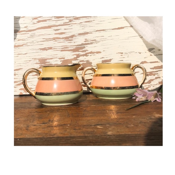 Vintage Mid Century Sugar Bowl & Creamer Set - Picture 3 of 7